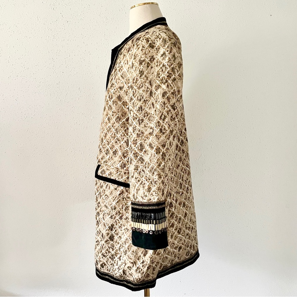 Chico's Artisan Adele Jacket Embroidered Gold/Bla… - image 7